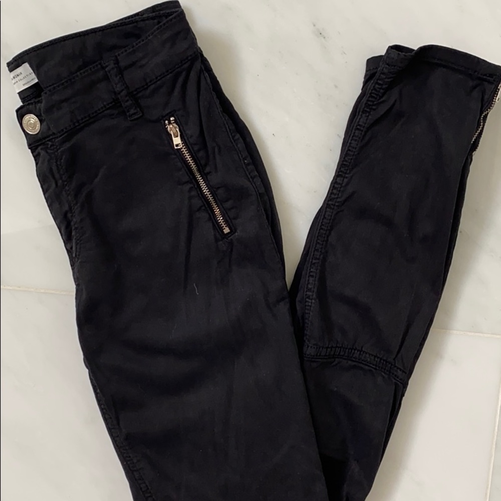 Zara skinny zipper detail jeans
